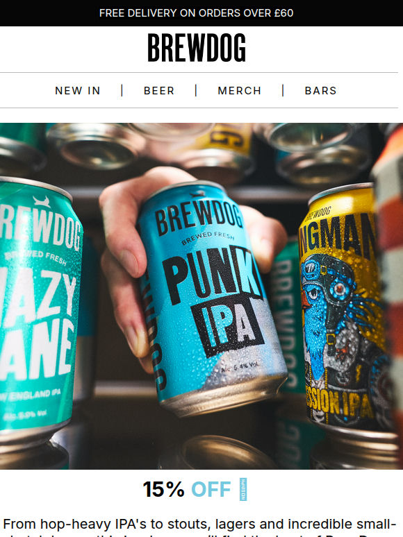 15% off BrewDog favourites 🍻