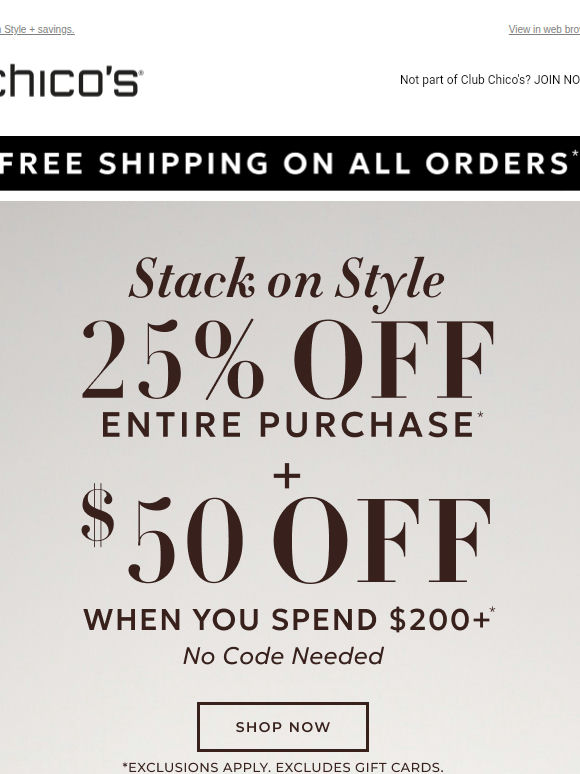 ENDS TOMORROW! 25% off + $50 off