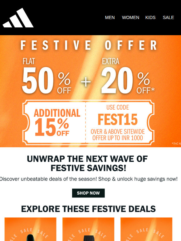 🔥 Triple Savings! FLAT 50% + EXTRA 20%* + COUPON