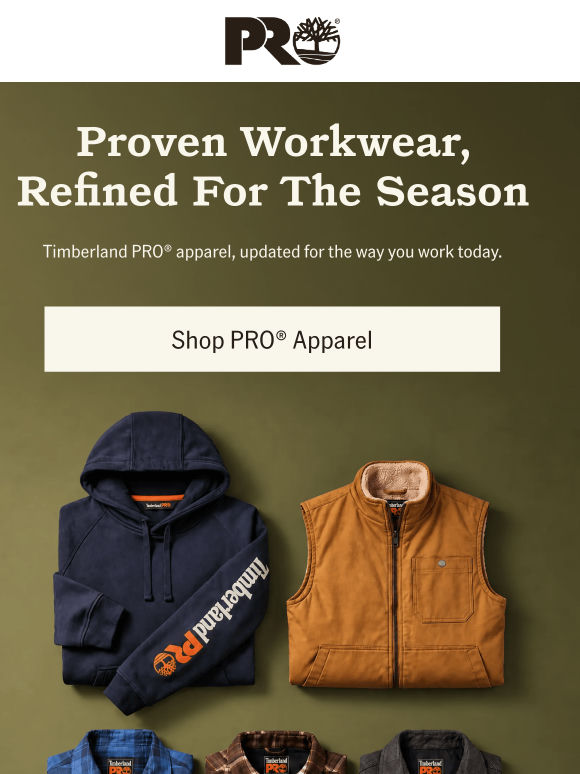 The Next Evolution Of Timberland PRO® Apparel.