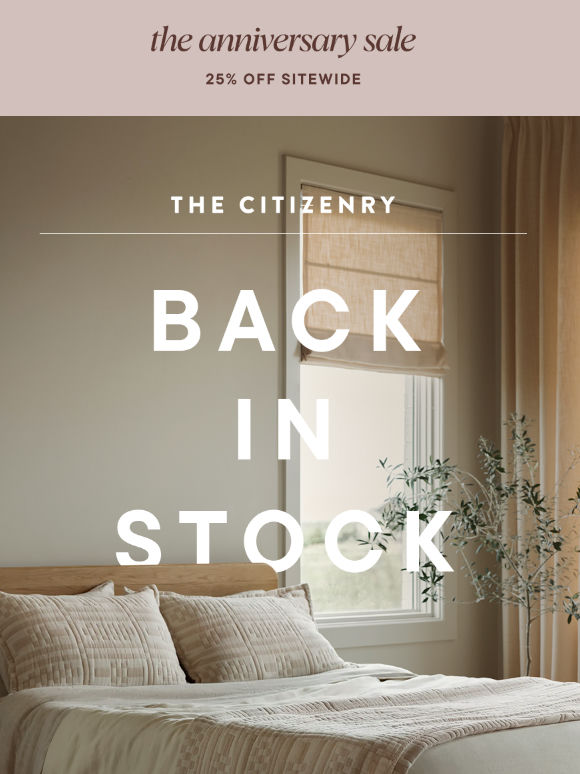 Back in stock, right on time