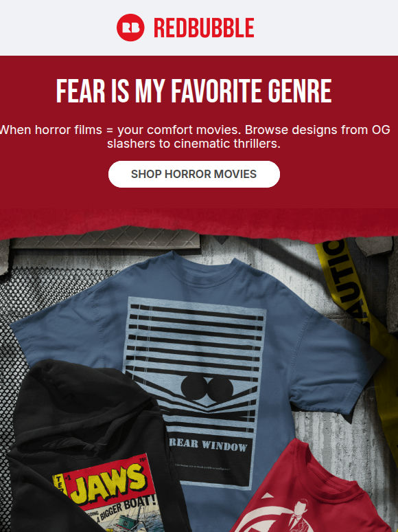 Horror Movie Tees 🔪 Halloween, Jaws, Psycho & More