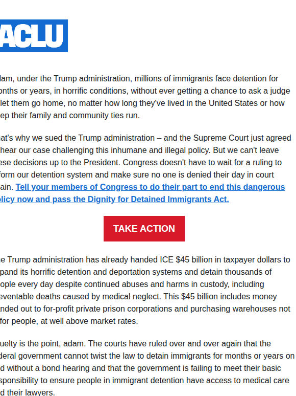 End mandatory detention for people in ICE custody