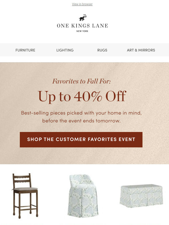Favorites to Fall For — Up to 40% Off Ends Tomorrow