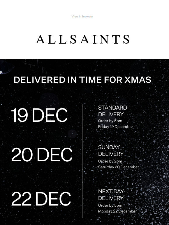 Last Call For Standard Christmas Delivery