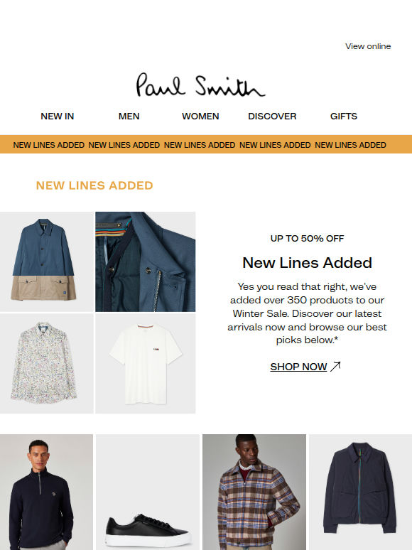 +350 New Lines Added, Up to 50% Off