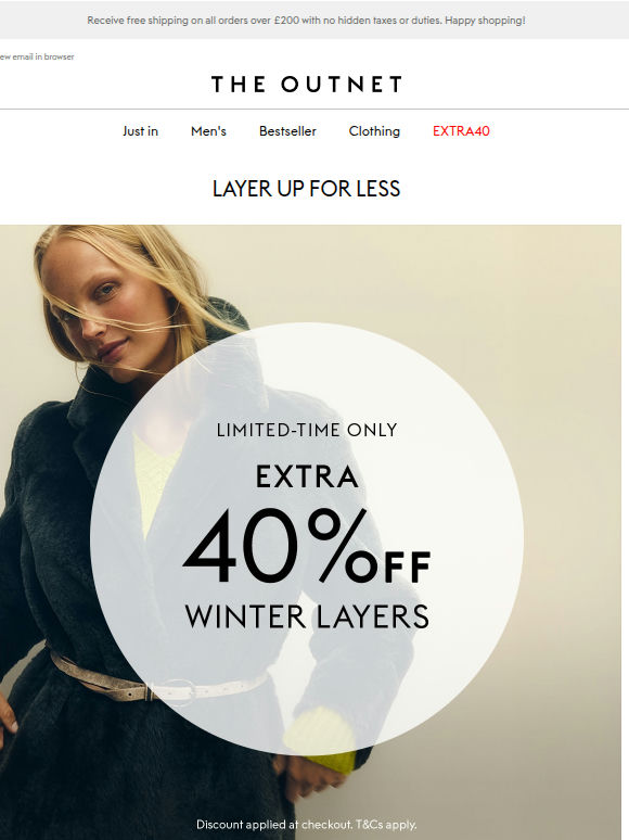 EXTRA 40% OFF WINTER LAYERS