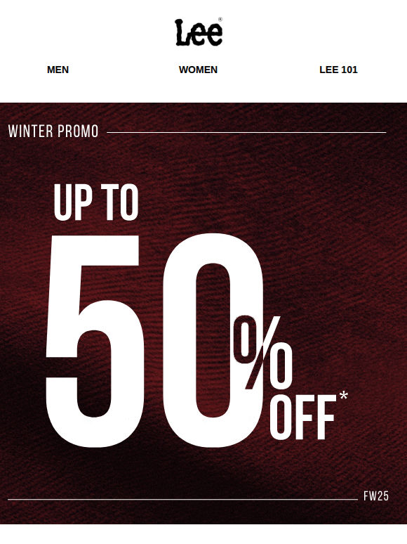 Right this way for up to 50% off