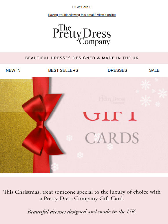 Give the gift of style – Shop Pretty Dress Company Gift Cards 💝