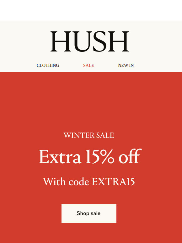 EXTRA 15% OFF SALE
