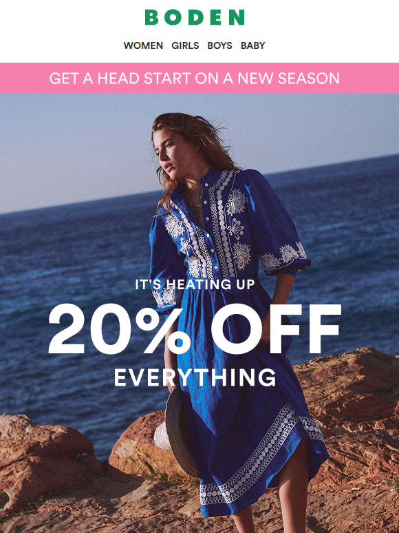 20% off new season styles