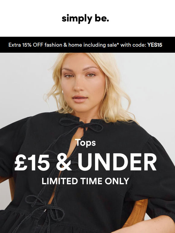 Tops £15 & under? Now that's a real deal 👚