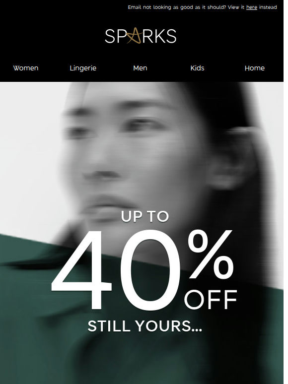 Up to 40% off hasn't ended for you 🙌