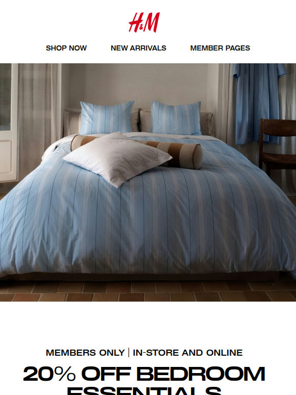 20% off bedroom essentials