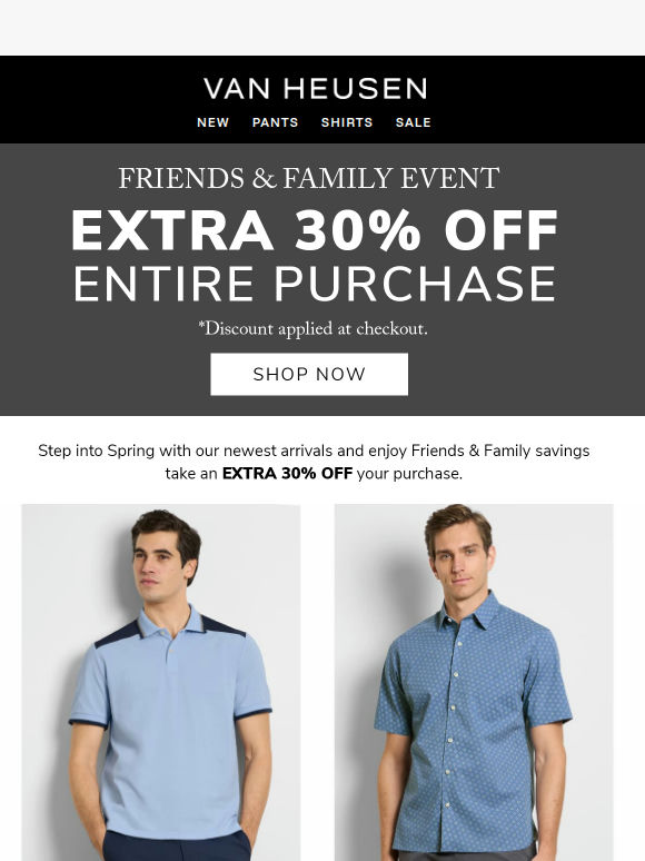 Friends & Family Event → 30% OFF