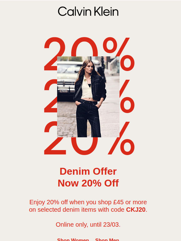 20% Off Denim