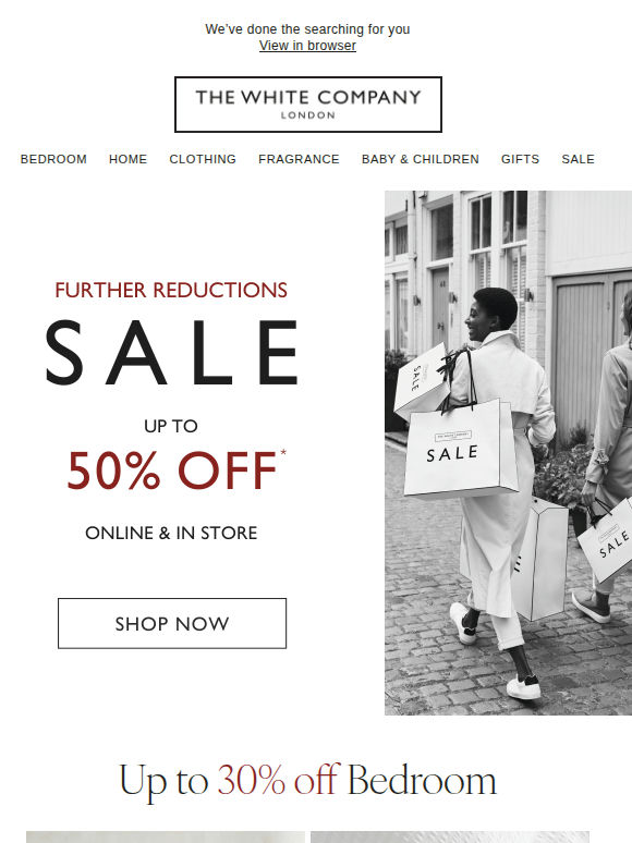Up to 50% off, in your size