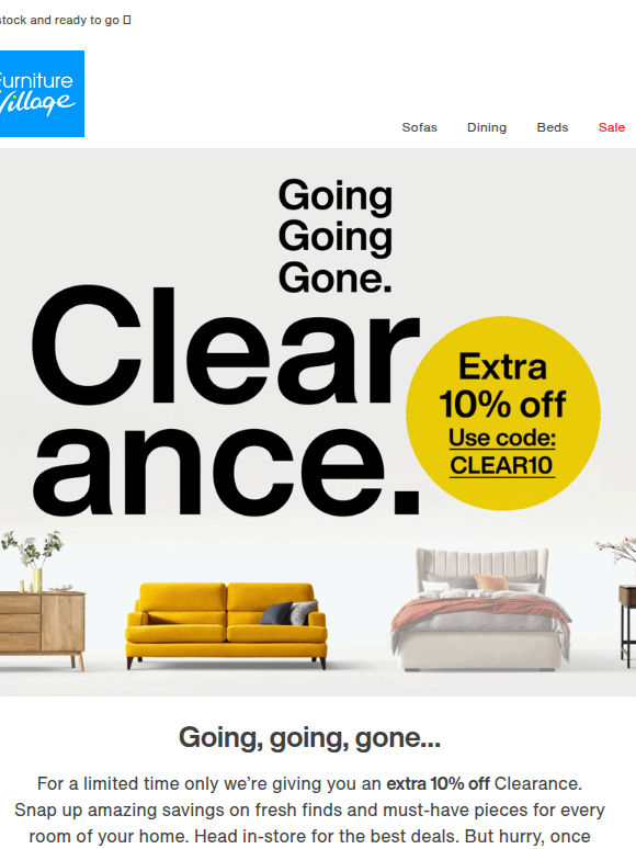 EXTRA 10% off Clearance