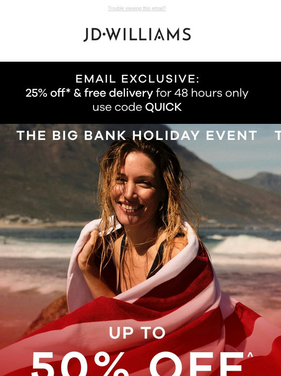 Up to 50% off brands + extra savings inside ✨