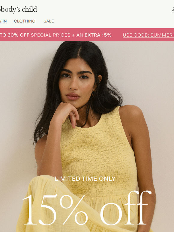 15% off the iconic dresses