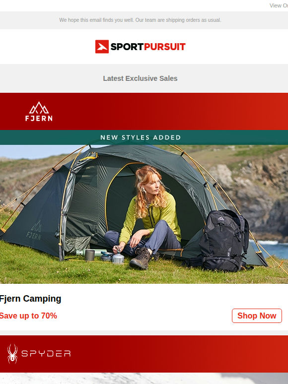 Fjern Camping | Spyder | Lacoste | Polar | 2117 of Sweden | Up to 70% Off!