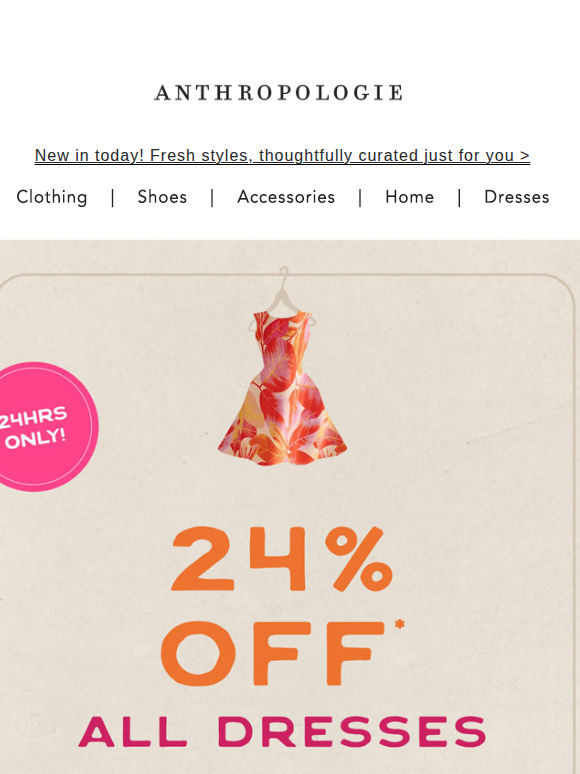 LAST CALL for 24% off dresses!