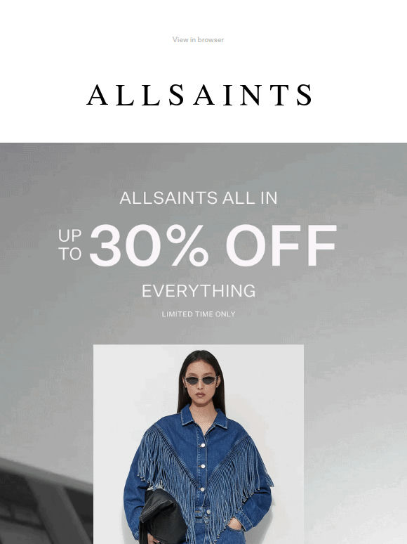 Heard the news? Up To 30% Off Everything