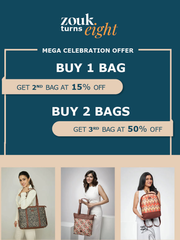 🎉 Zouk Turns 8! Mega Celebration: Big Savings on Bags!