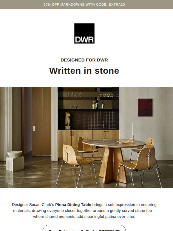 Free delivery on Pinna Dining Table