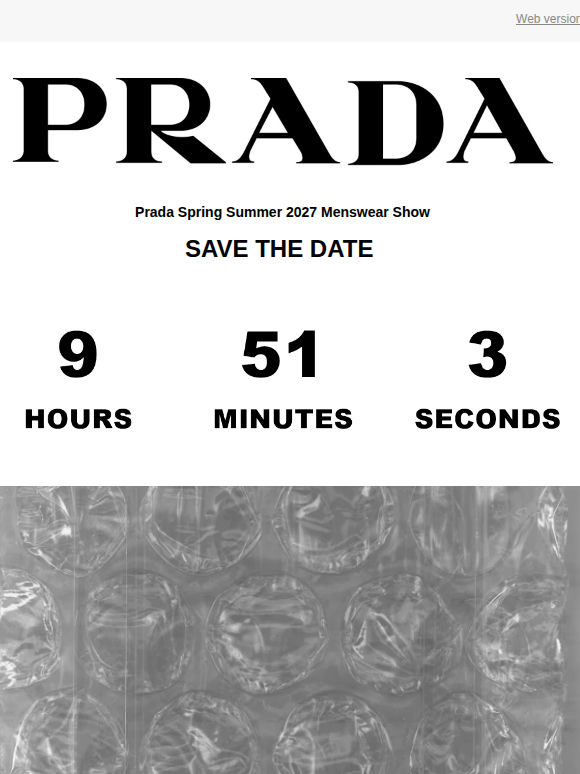 Save the Date - Prada Spring Summer 2027 Menswear Show