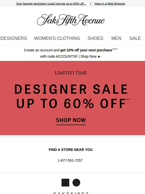Time to treat yourself to up to 60% off