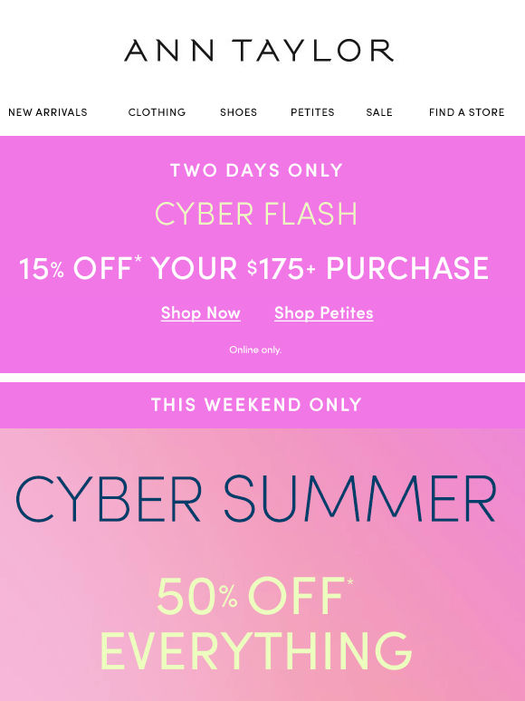 FLASH SALE ⚡ 50% Off Everything + EXTRA 15% Off $175+*