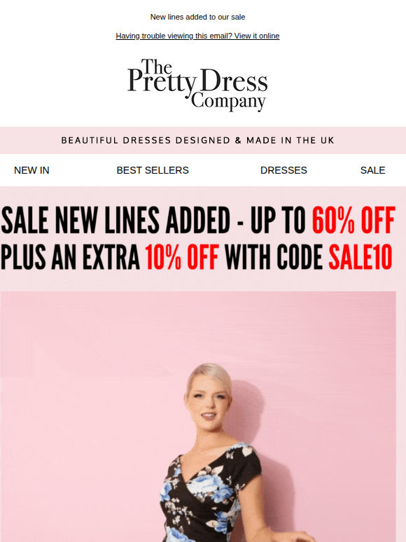 Sale New Lines Added, up to 60% Off plus an extra 10% Off with code SALE10