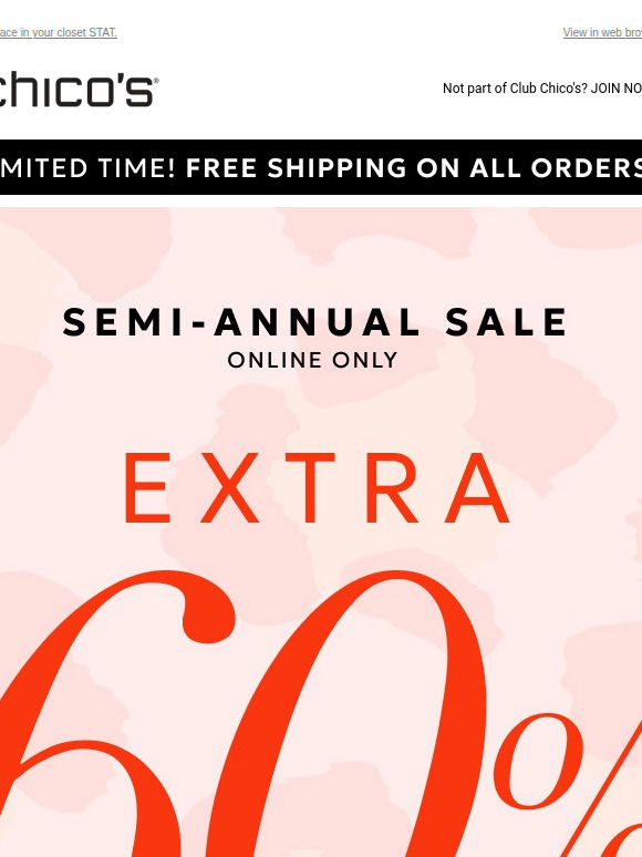 Last-last call: EXTRA 60% OFF SALE + Free Shipping