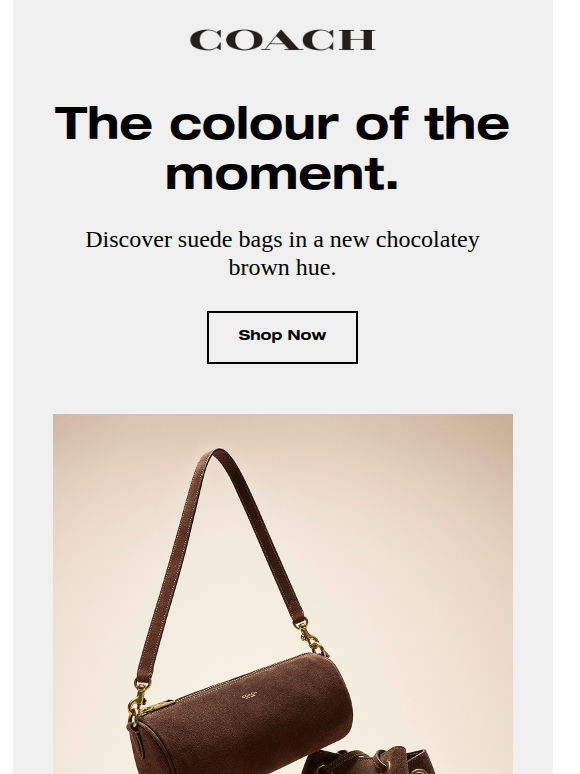Now trending: chocolatey brown suede.