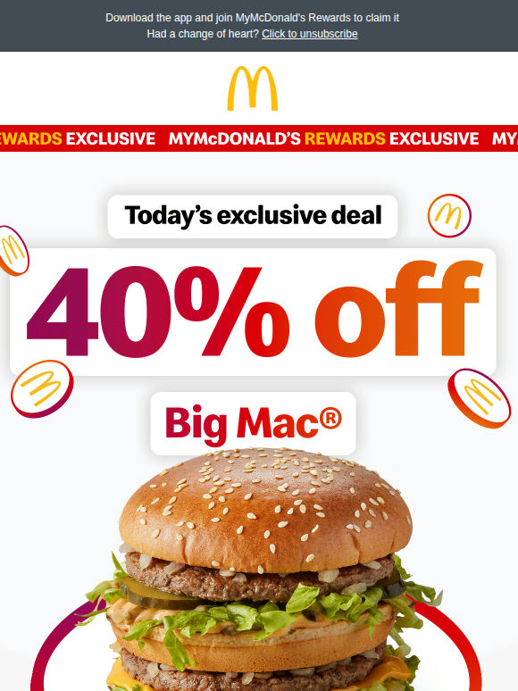 40% off a Big Mac® 🍔