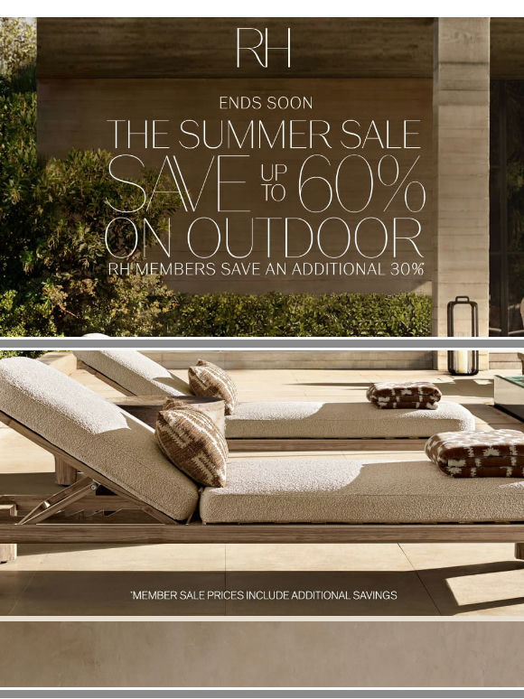 Ends Soon. Outdoor Savings Up to 60% During the Summer Sale.