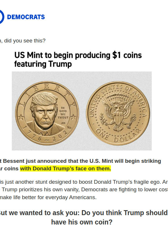 Should Trump be on the dollar coin?