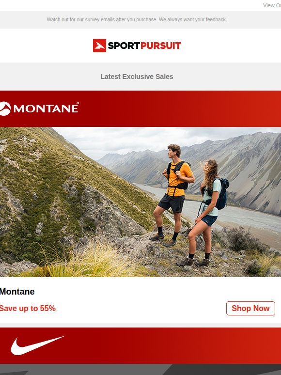Montane | Nike Underwear | STANCE Apparel | Outwell Camping Accessories | Craft | Up to 65% Off!