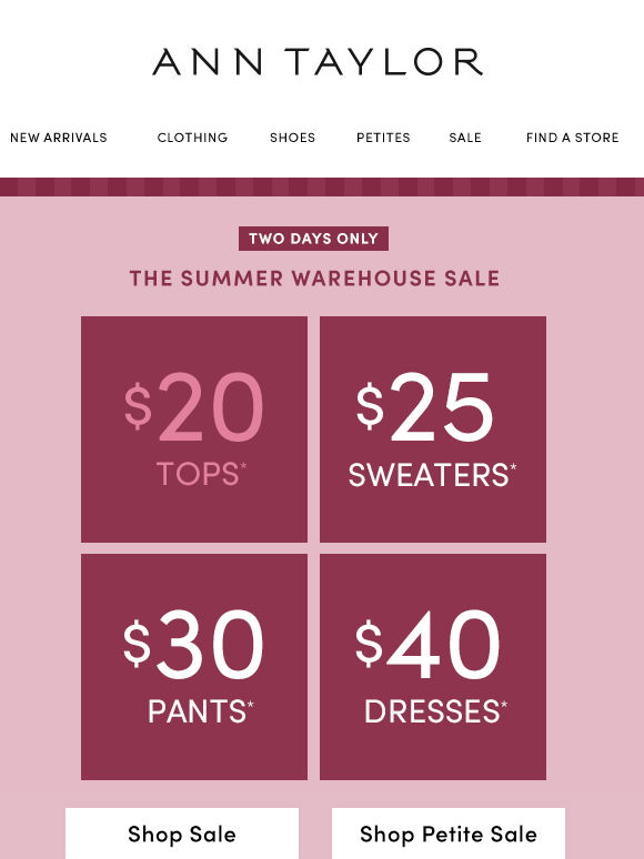 $20 Tops, $25 Sweaters & More