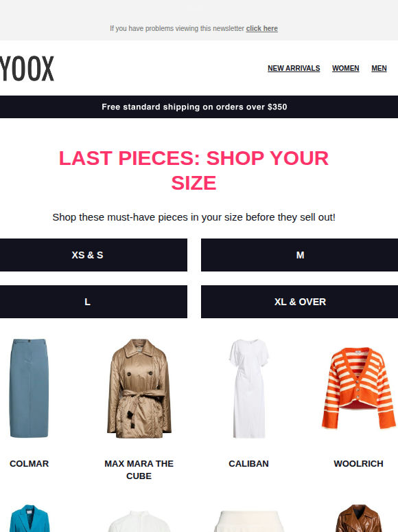 Last pieces: Shop your size