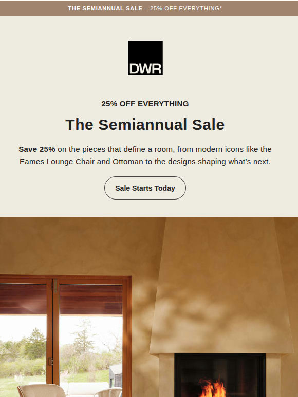 25% off everything: The Semiannual Sale starts now
