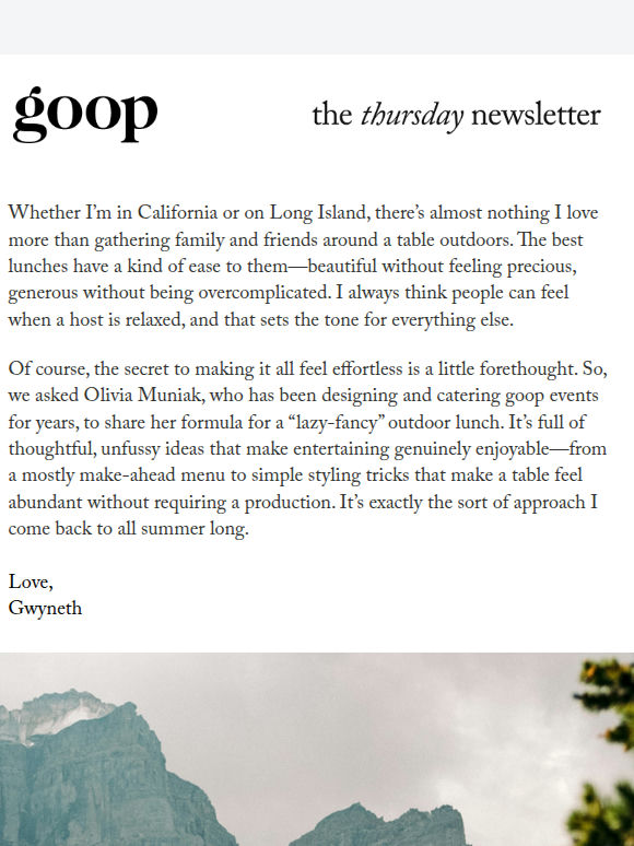 the Thursday newsletter