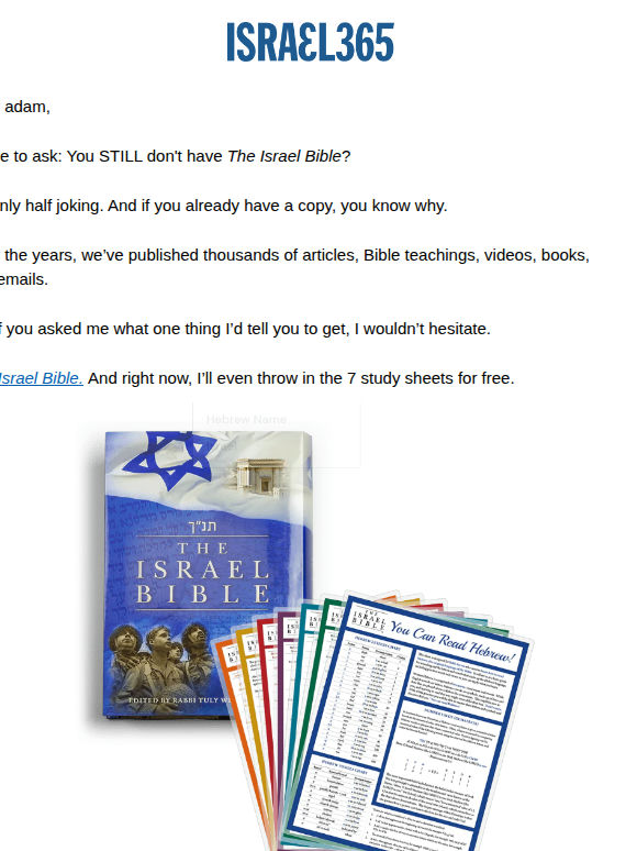 There's a reason we called it The Israel Bible