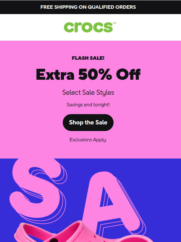 The extra 50% off flash sale ends tonight!