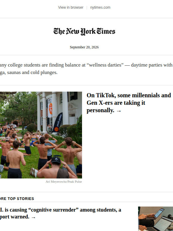 Trading keggers for “wellness darties”