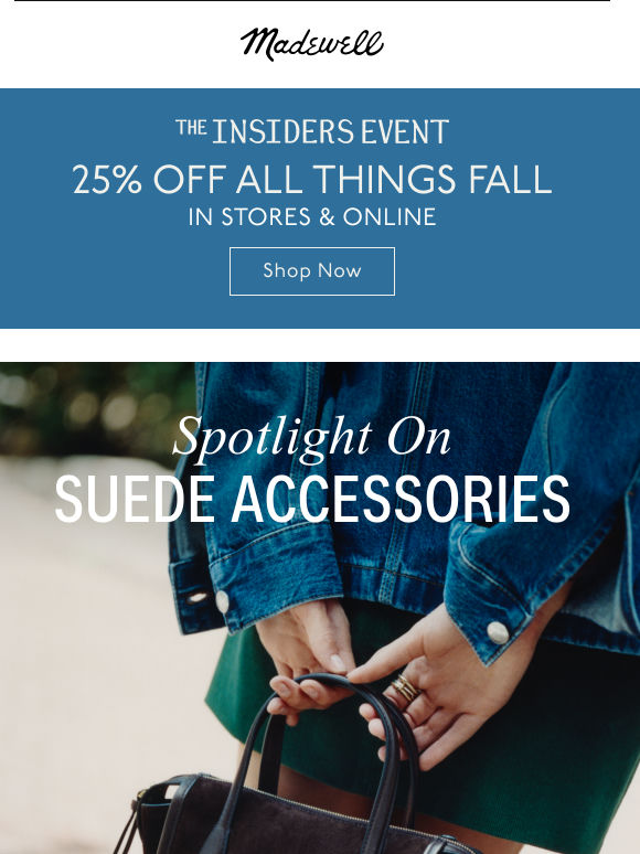 The suede accessories edit, now 25% off