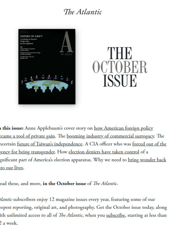 Just released: The Atlantic's October issue