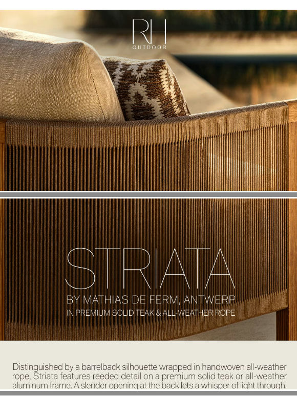 The Striata Outdoor Collection in Premium Solid Teak & All-Weather Aluminum