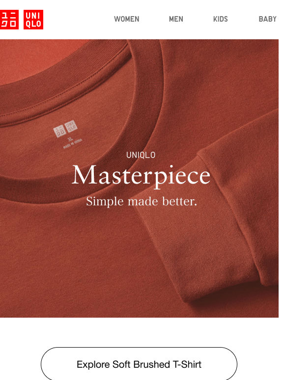 UNIQLO Masterpiece: Soft Brushed Crew Neck T-Shirt